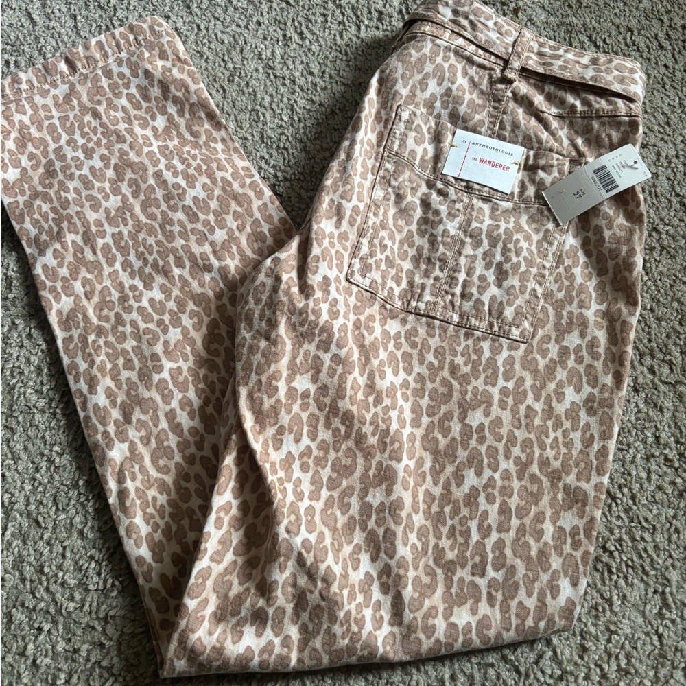 Anthropology Leopard Print Tan women Pants - Picture 2 of 6